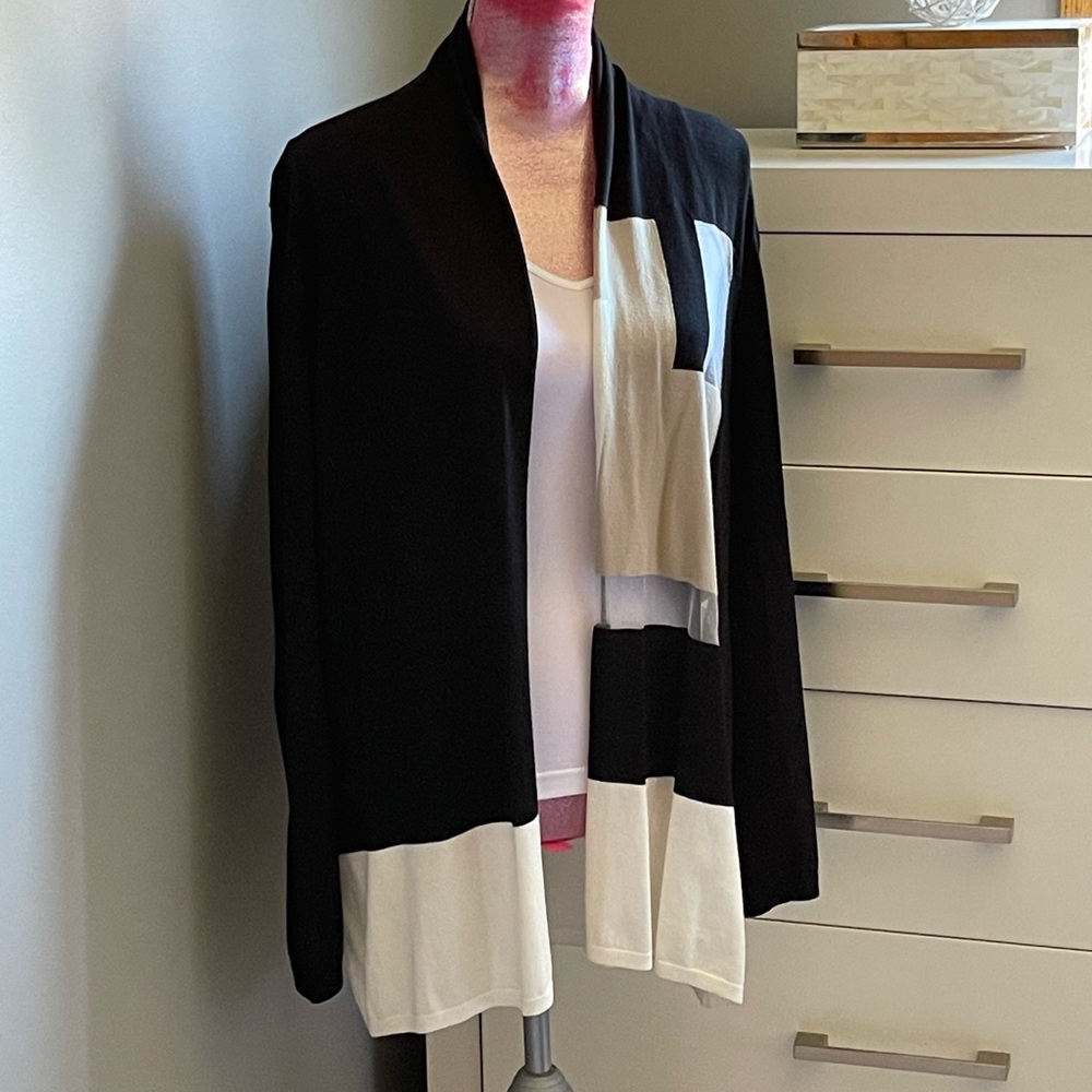 Colorblock Pattern Cardigan - image 1